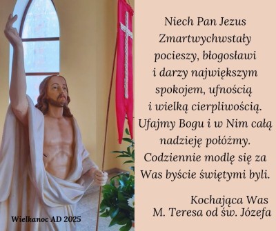 Życzenia Wielkanocne Czcigodnej Sługi Bożej Teresy Kierocińskiej